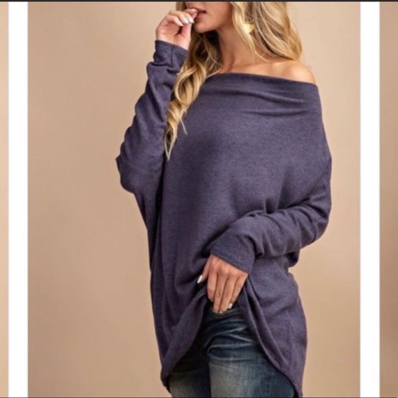 💃🏻Marled Knit off Shoulder Top - Picture 2 of 3